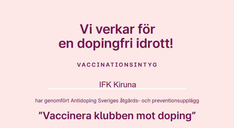 IFK Kiruna är vaccinerade mot doping